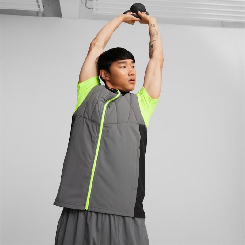 Puma | Men's CLOUDSPUN WRMLBL Running Vest - CASTLEROCK-Black