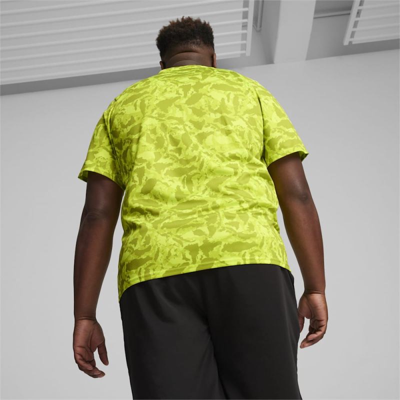 Puma | Men's FIT Ultrabreathe AOP Tee - Lime Pow-Q1 print