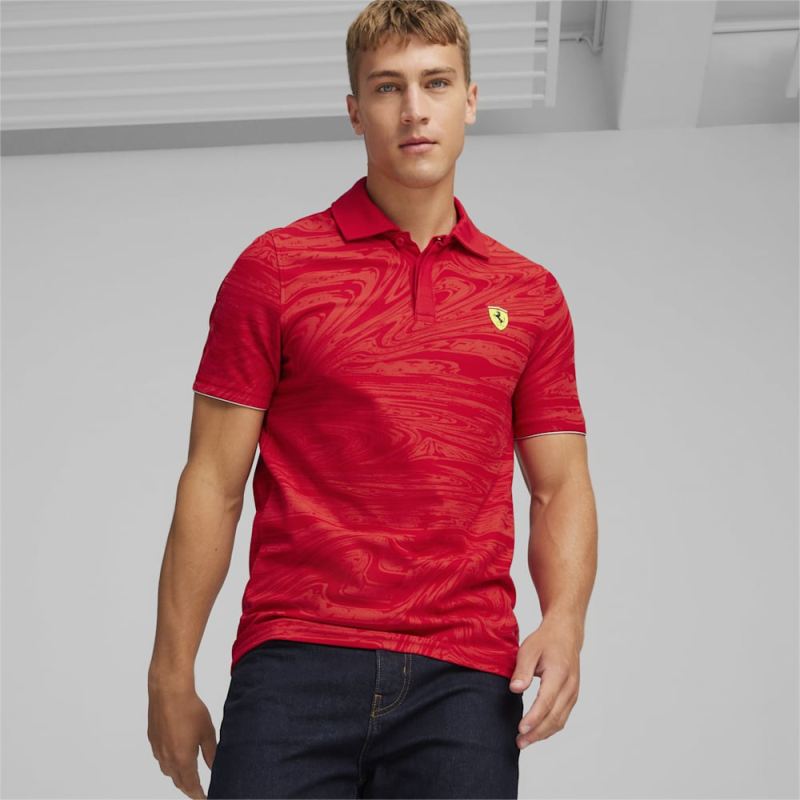 Puma | Men's Scuderia Ferrari Race Motorsport Graphic Polo - Rosso Corsa