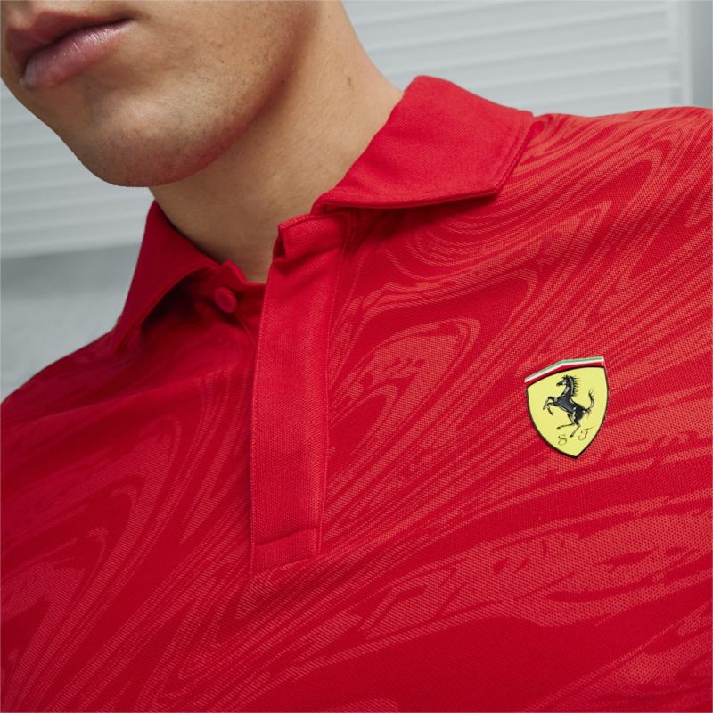 Puma | Men's Scuderia Ferrari Race Motorsport Graphic Polo - Rosso Corsa