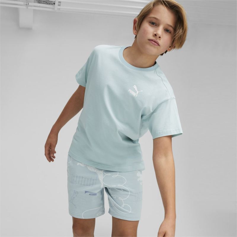 Puma | Boys Better Classics Relaxed Youth Tee - Turquoise Surf