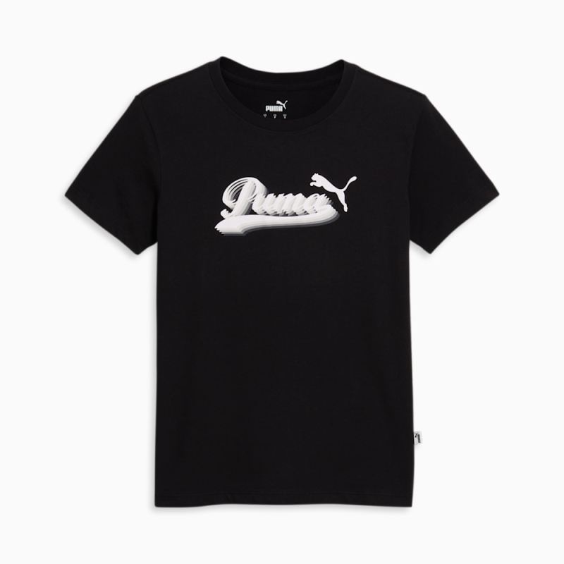 Puma | Women's Vintage Script Logo Tee - Black