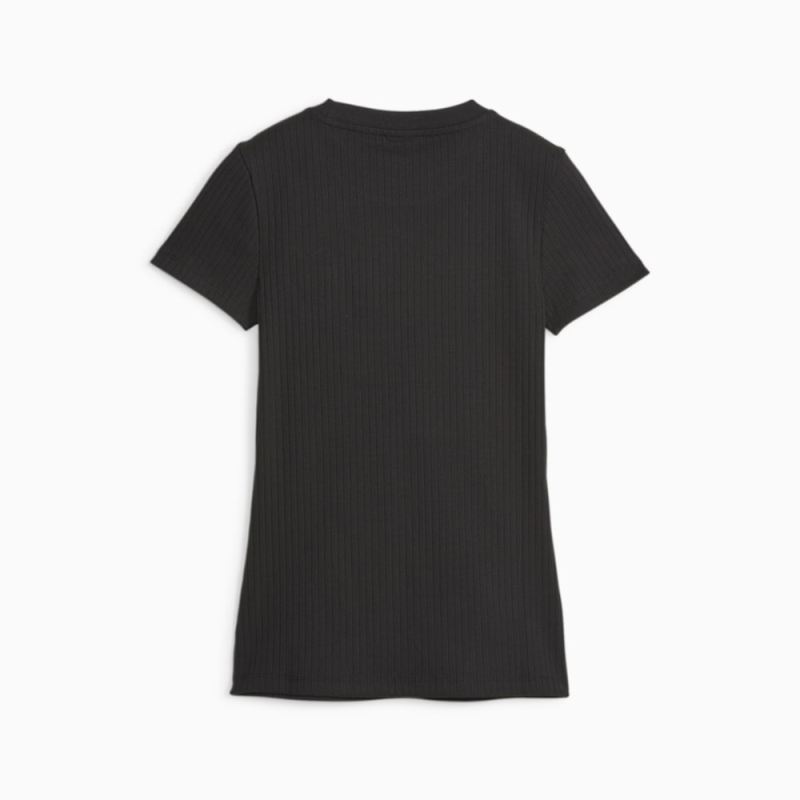 Puma | Women's Classics Ribbed Slim Tee - Black