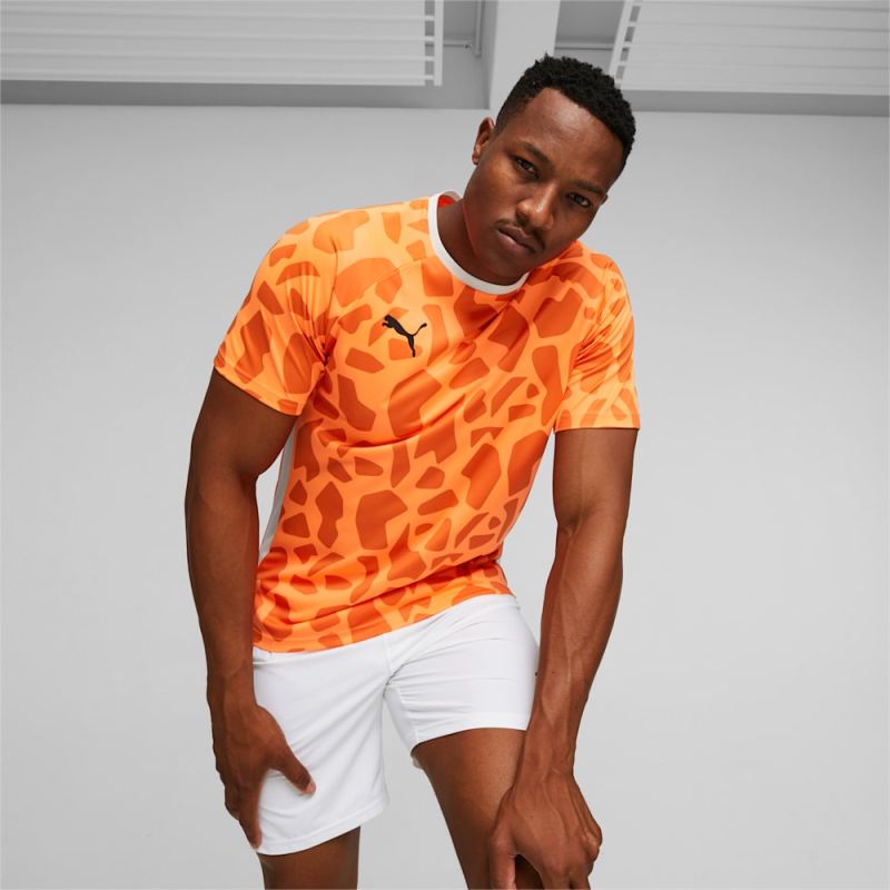 Puma | Men's teamLIGA Graphic Shirt - Ultra Orange-Cayenne Pepper