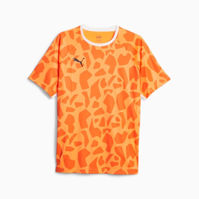 Puma | Men's teamLIGA Graphic Shirt - Ultra Orange-Cayenne Pepper