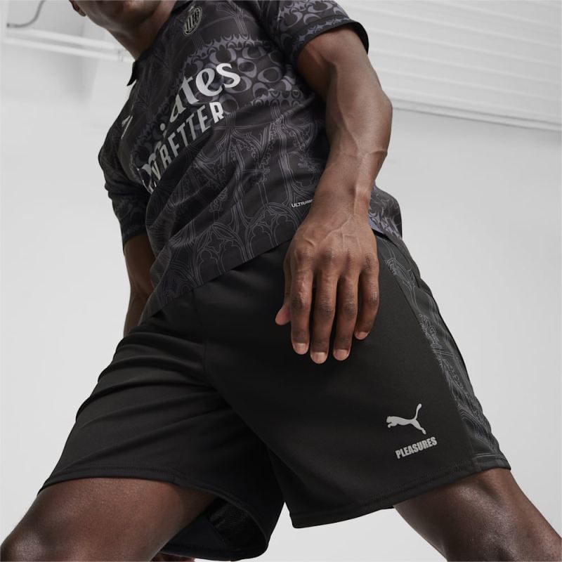 Puma | Men's AC MILAN x PLEASURES Football Shorts - Black-Asphalt