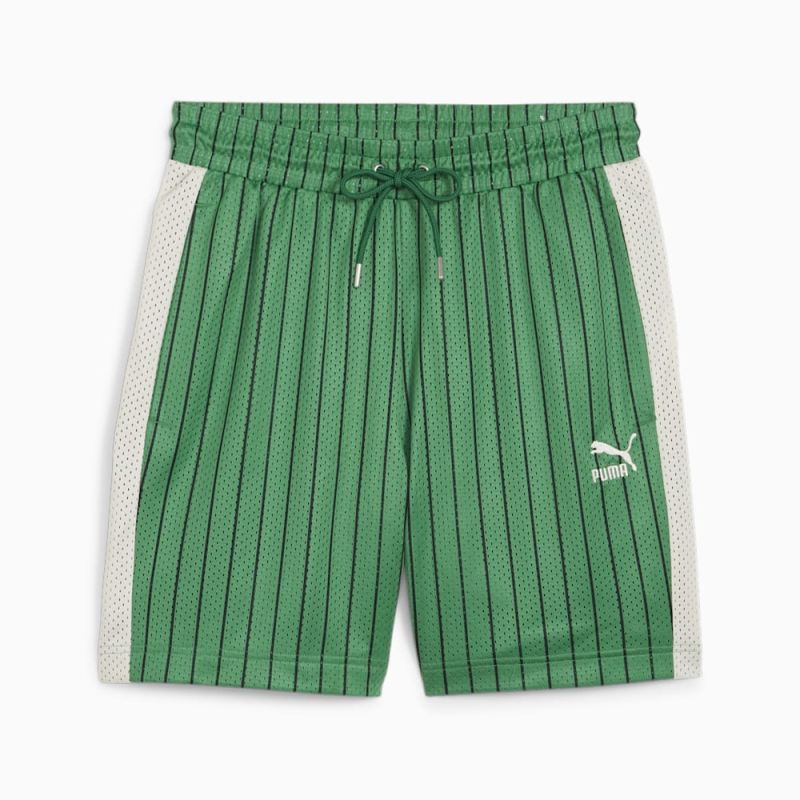 Puma | Men's For the Fanbase T7 Mesh Shorts - Archive Green-AOP