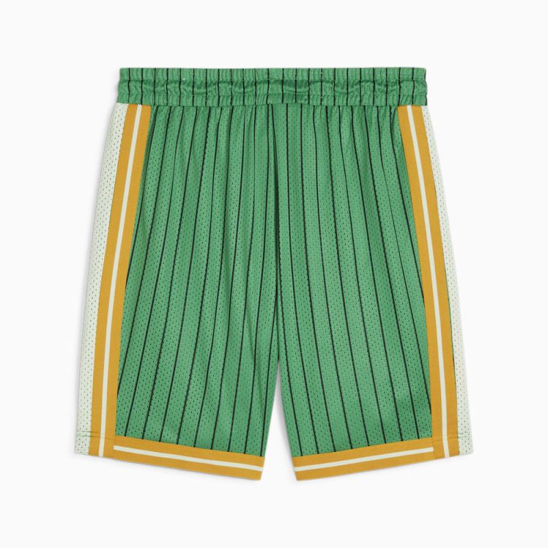 Puma | Men's For the Fanbase T7 Mesh Shorts - Archive Green-AOP