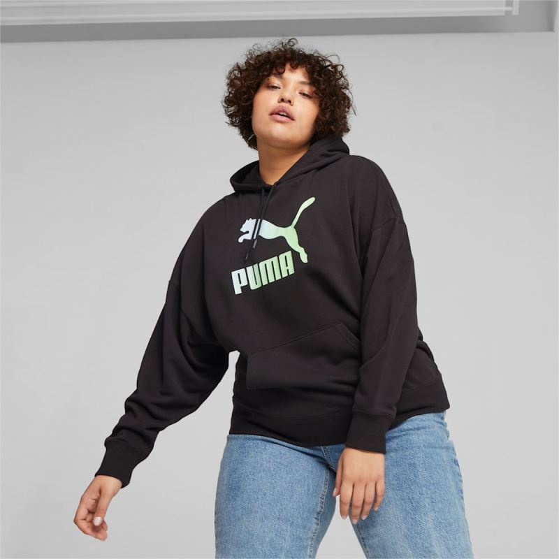 Puma | Women's Classics Logo Infill Hoodie - Black-Beach Days