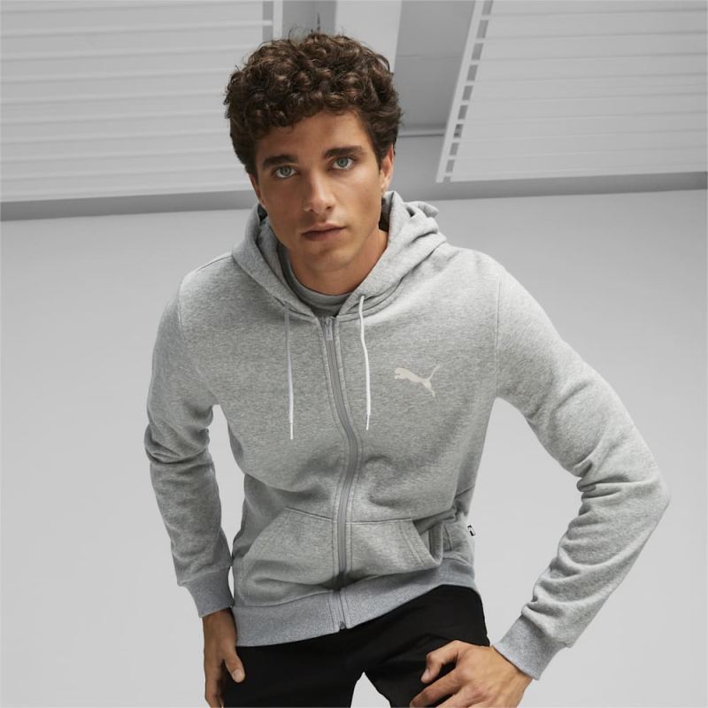 Puma | Men's ESS+ Full Zip Hoodie - Medium Gray Heather