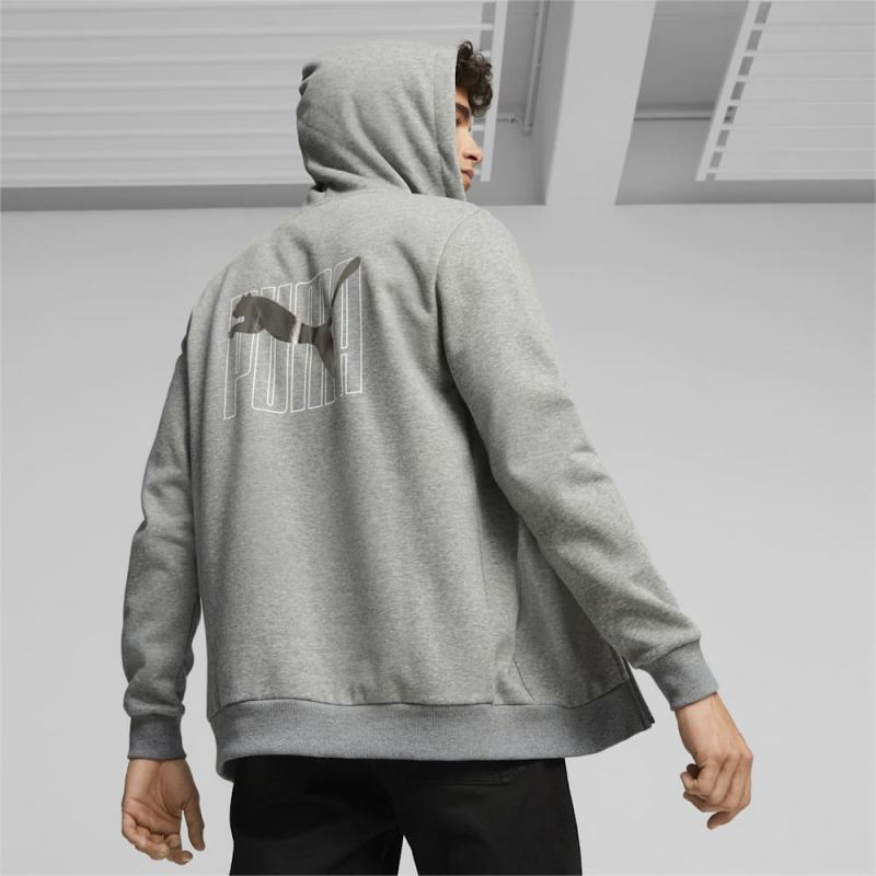 Puma | Men's ESS+ Full Zip Hoodie - Medium Gray Heather