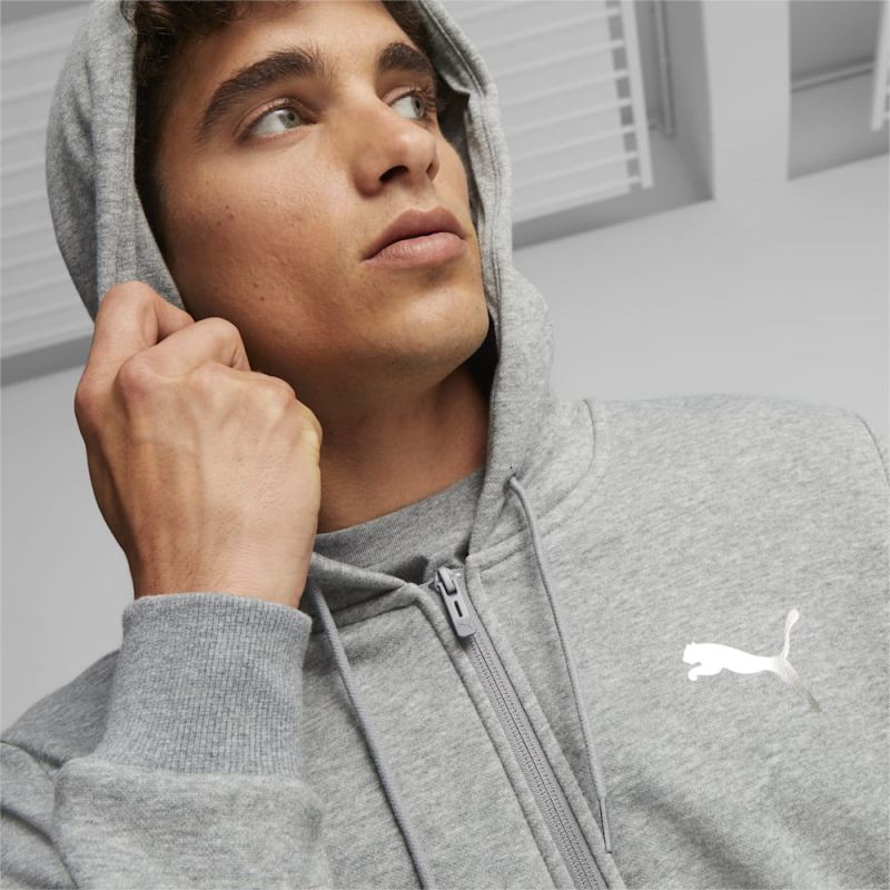 Puma | Men's ESS+ Full Zip Hoodie - Medium Gray Heather