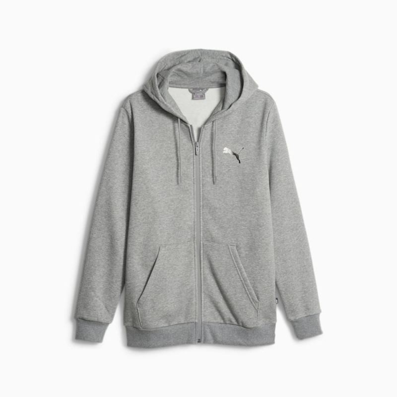 Puma | Men's ESS+ Full Zip Hoodie - Medium Gray Heather