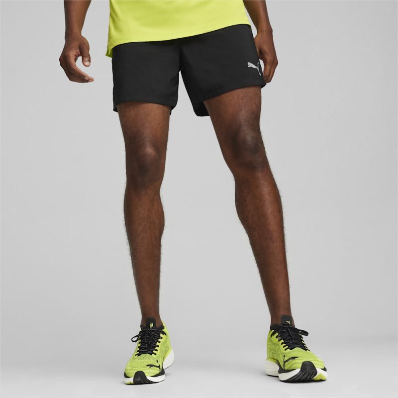 Puma | Men's RUN FAVORITE VELOCITY 5" Shorts - Black-Lime Pow