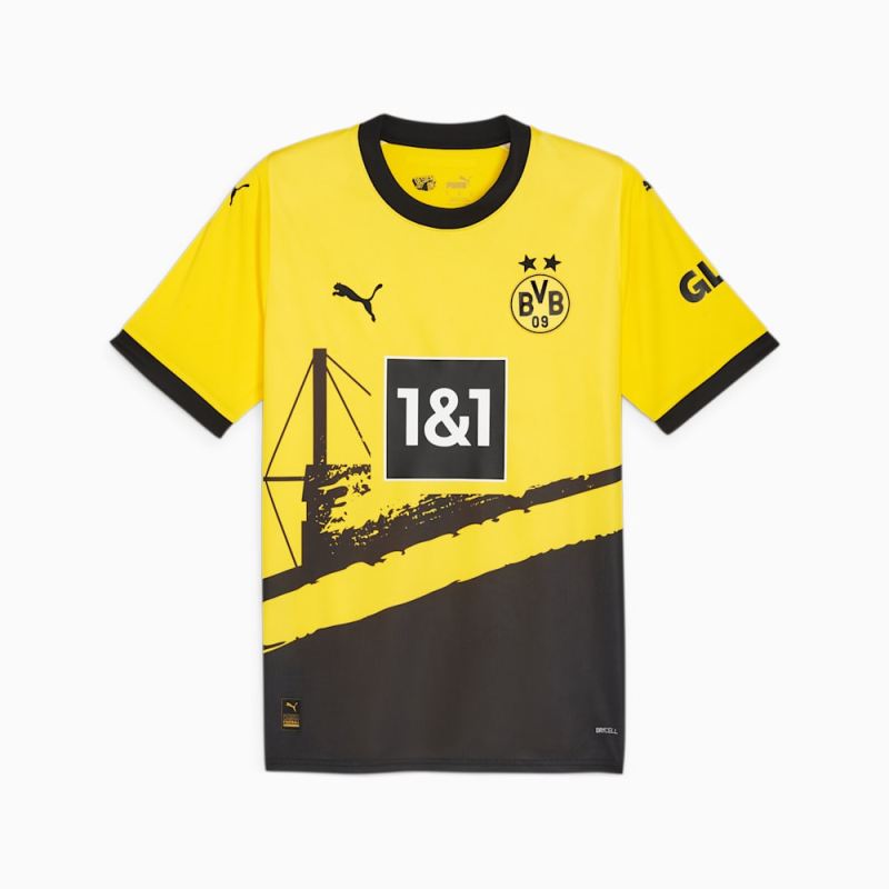 Puma | Men's Borussia Dortmund 23/24 Home Replica Jersey - Cyber Yellow-Black