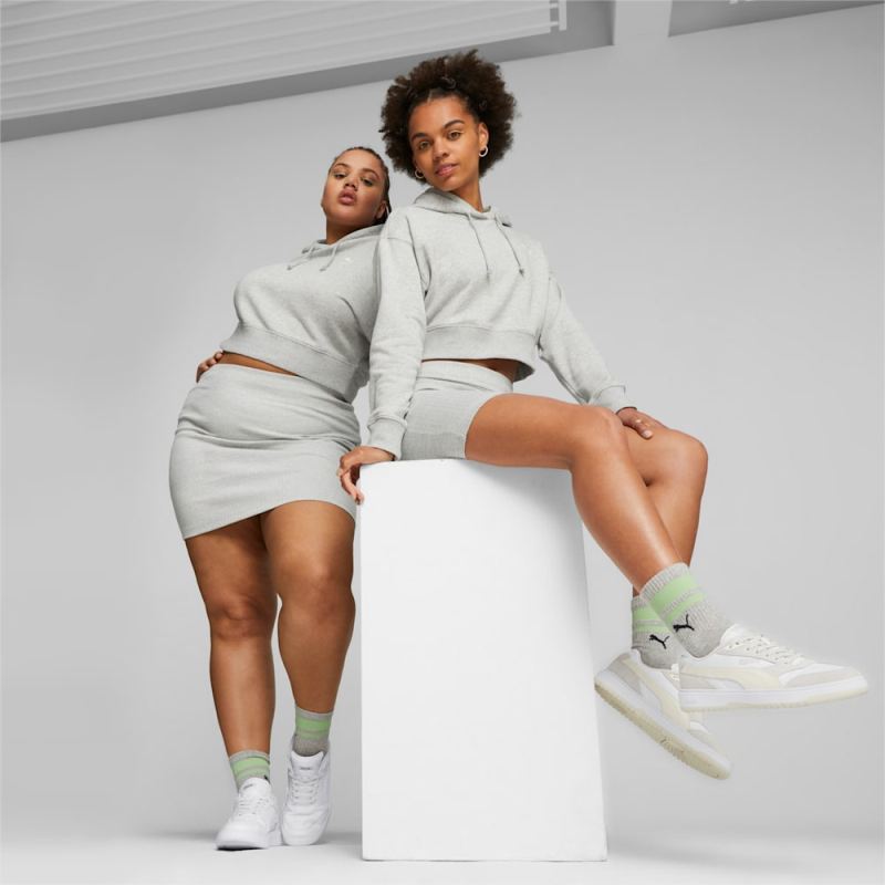 Puma | Women's Classics Ribbed Skirt - Light Gray Heather