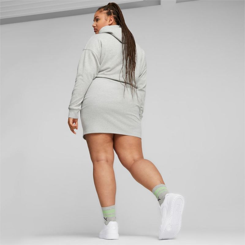 Puma | Women's Classics Ribbed Skirt - Light Gray Heather