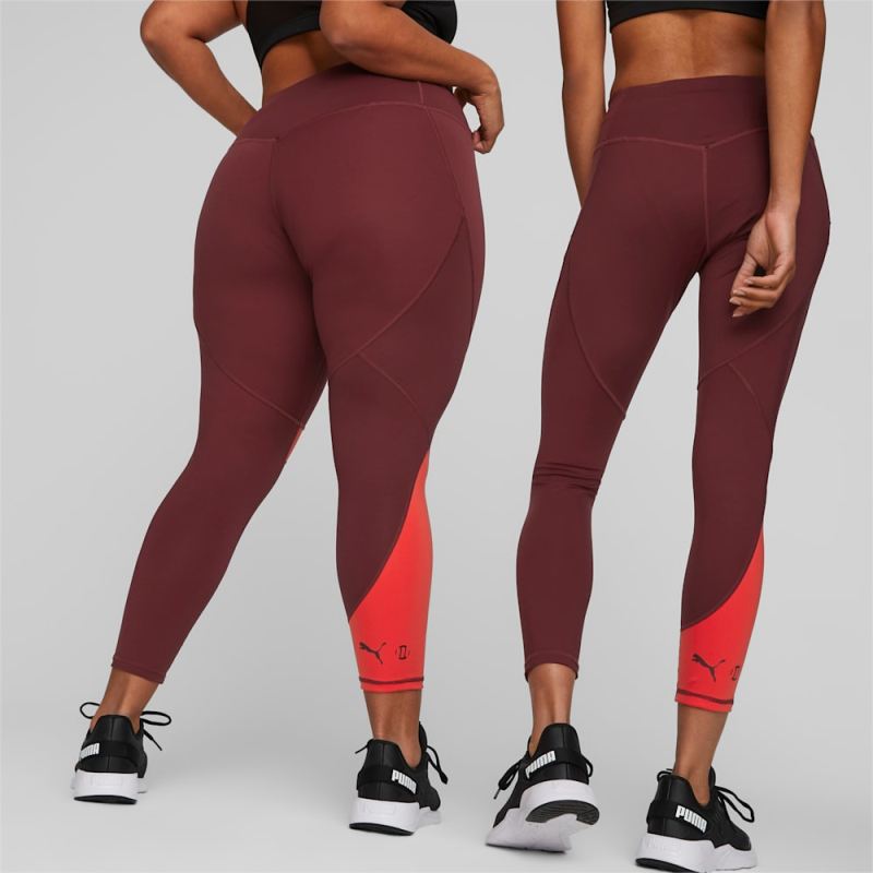 Puma | Women's x MODIBODI 7/8 Leggings - Aubergine /Burnt red