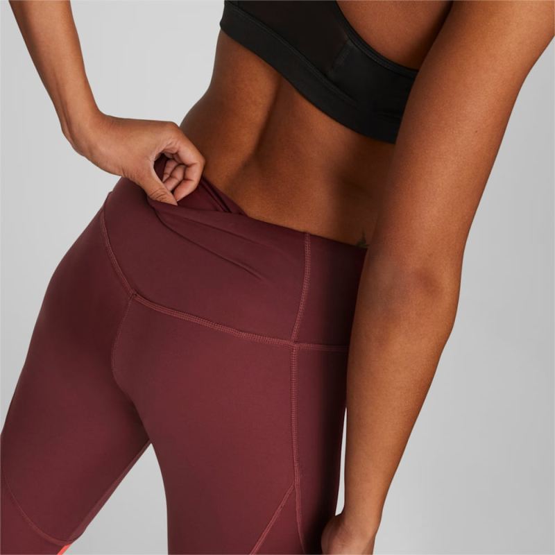 Puma | Women's x MODIBODI 7/8 Leggings - Aubergine /Burnt red