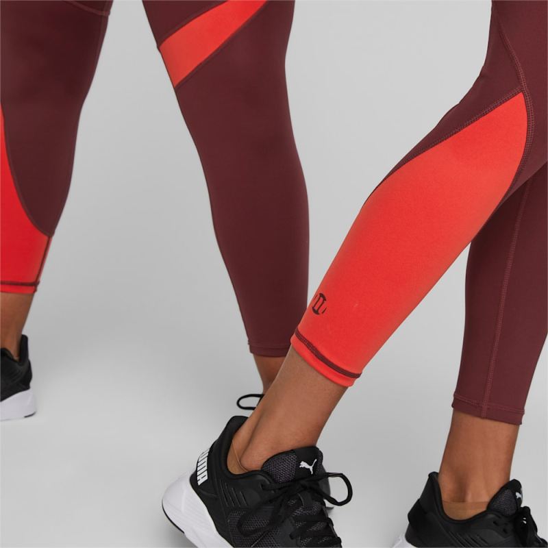 Puma | Women's x MODIBODI 7/8 Leggings - Aubergine /Burnt red