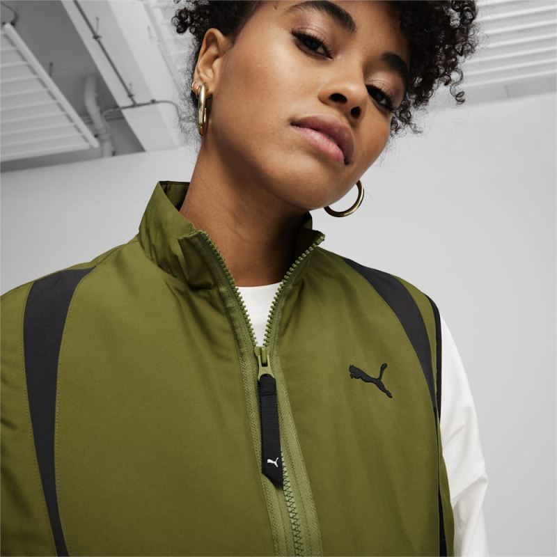 Puma | Women's DARE TO Woven Vest - Olive Green