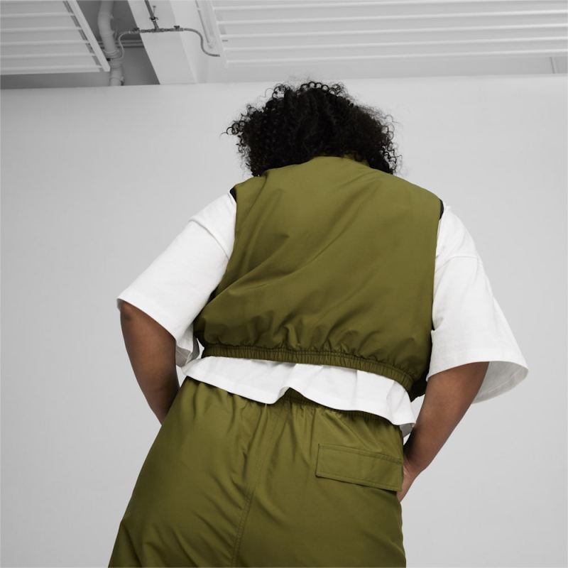 Puma | Women's DARE TO Woven Vest - Olive Green