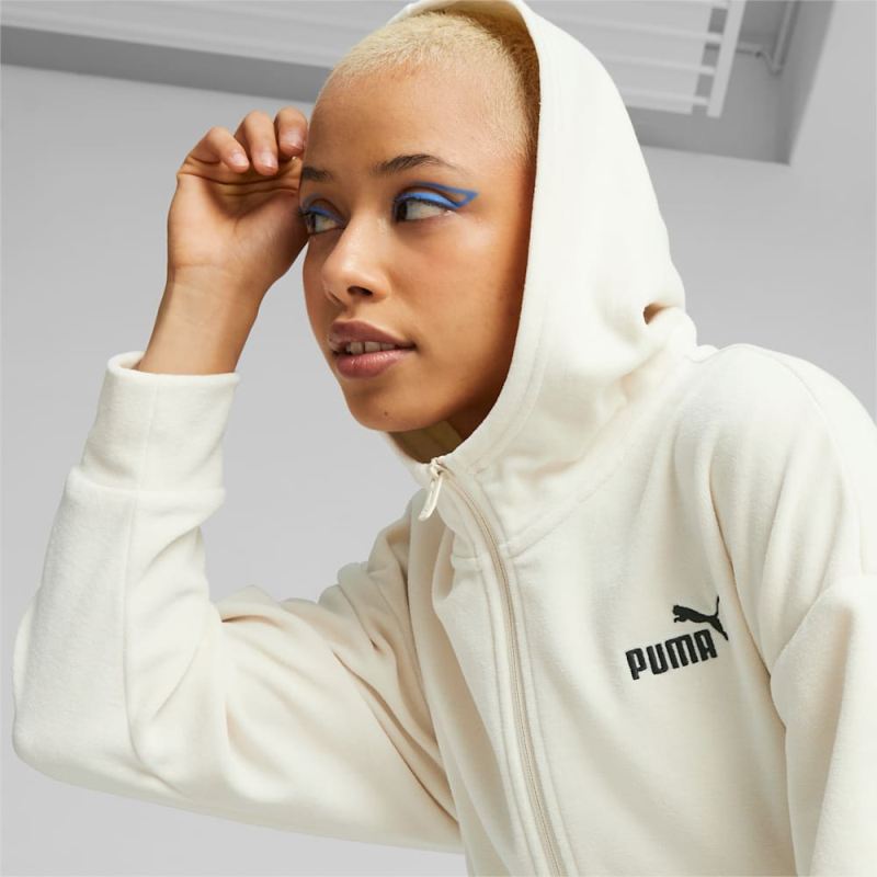 Puma | Women's Essentials Elevated Full Zip Hoodie - Alpine Snow