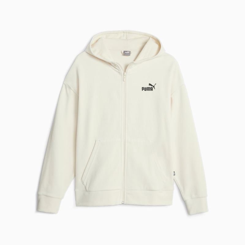 Puma | Women's Essentials Elevated Full Zip Hoodie - Alpine Snow