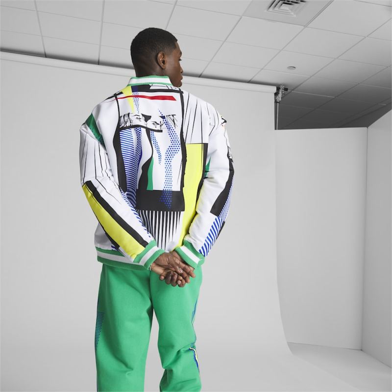 Puma | Men's BMW M Motorsport Long Sleeve Bomber Jacket - Grassy Green-AOP