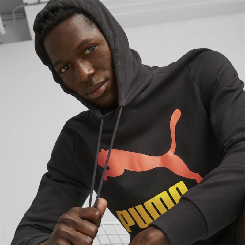 Puma | Men's Classics Logo Hoodie - Black-Hot Heat