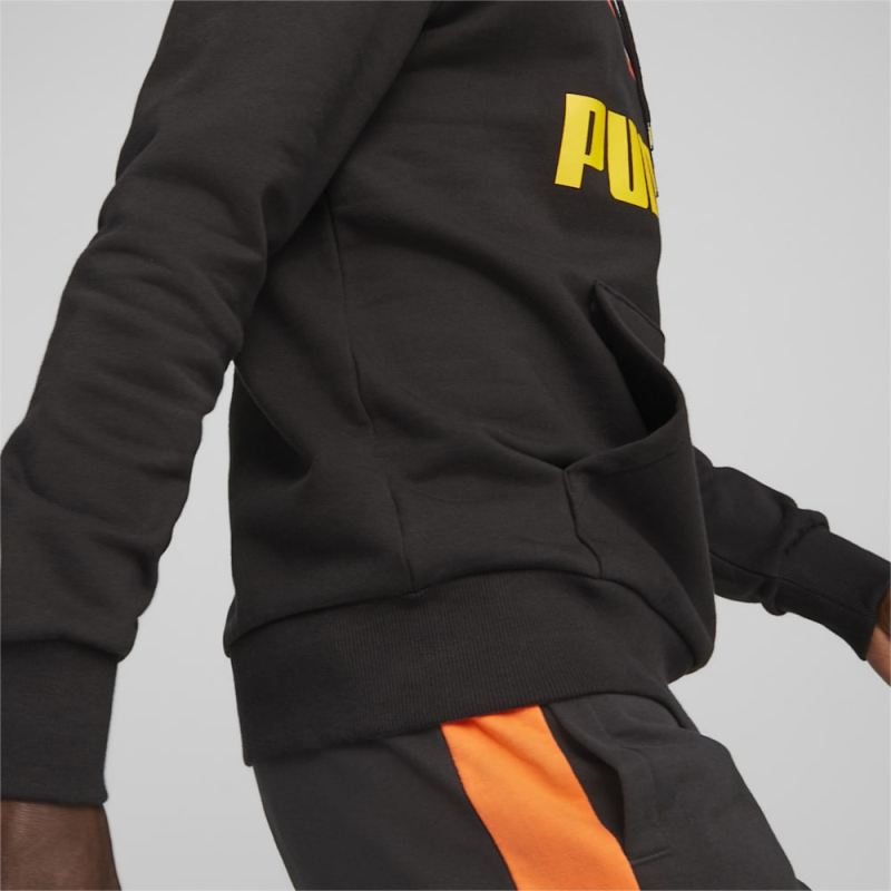 Puma | Men's Classics Logo Hoodie - Black-Hot Heat