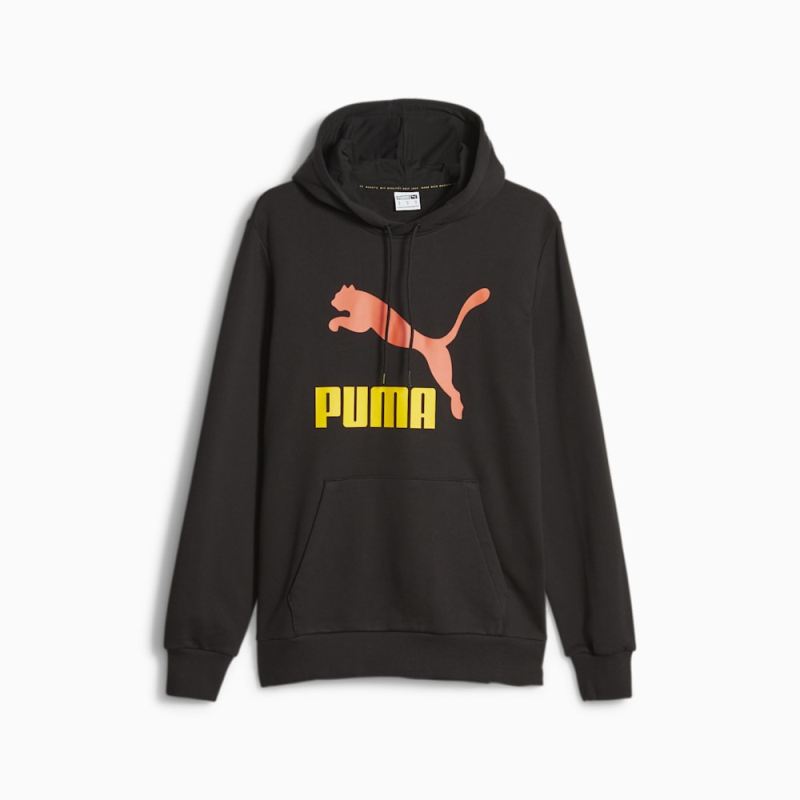 Puma | Men's Classics Logo Hoodie - Black-Hot Heat