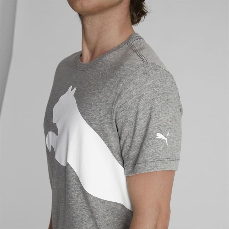 Puma | Men's Oversized Logo Tee - Medium Gray Heather