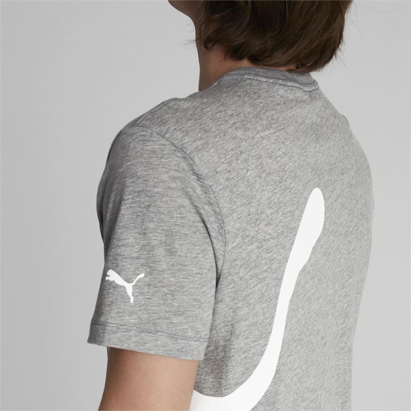 Puma | Men's Oversized Logo Tee - Medium Gray Heather