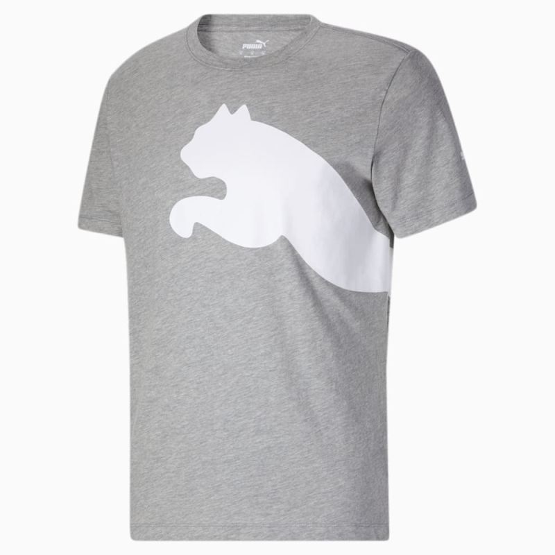 Puma | Men's Oversized Logo Tee - Medium Gray Heather