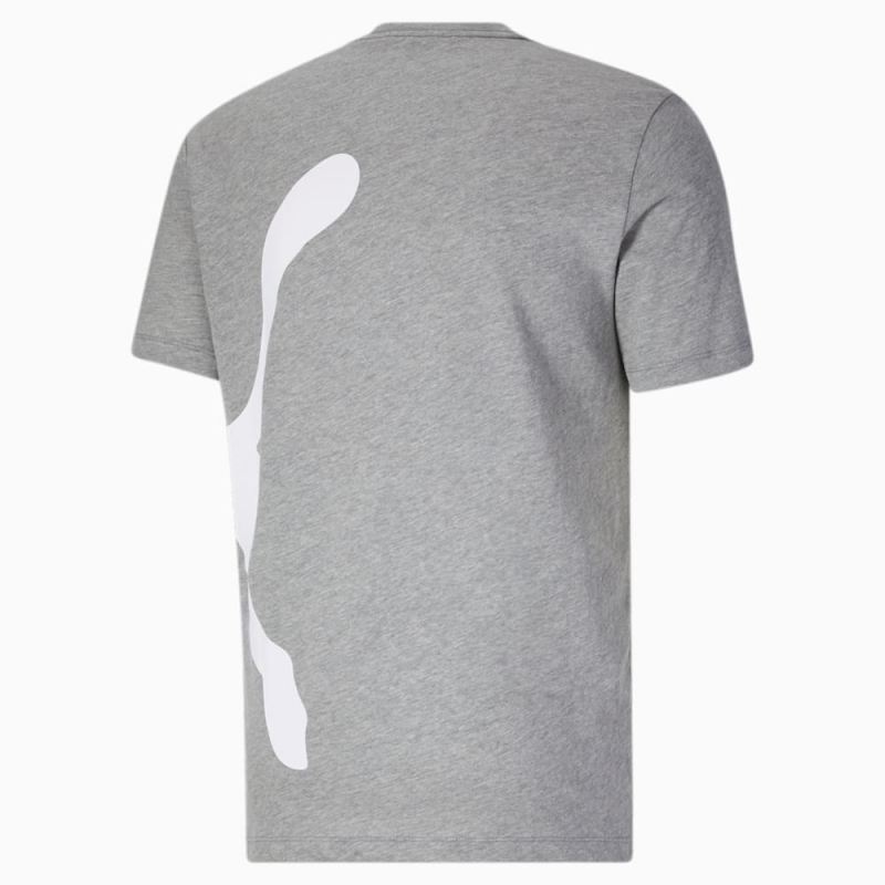 Puma | Men's Oversized Logo Tee - Medium Gray Heather