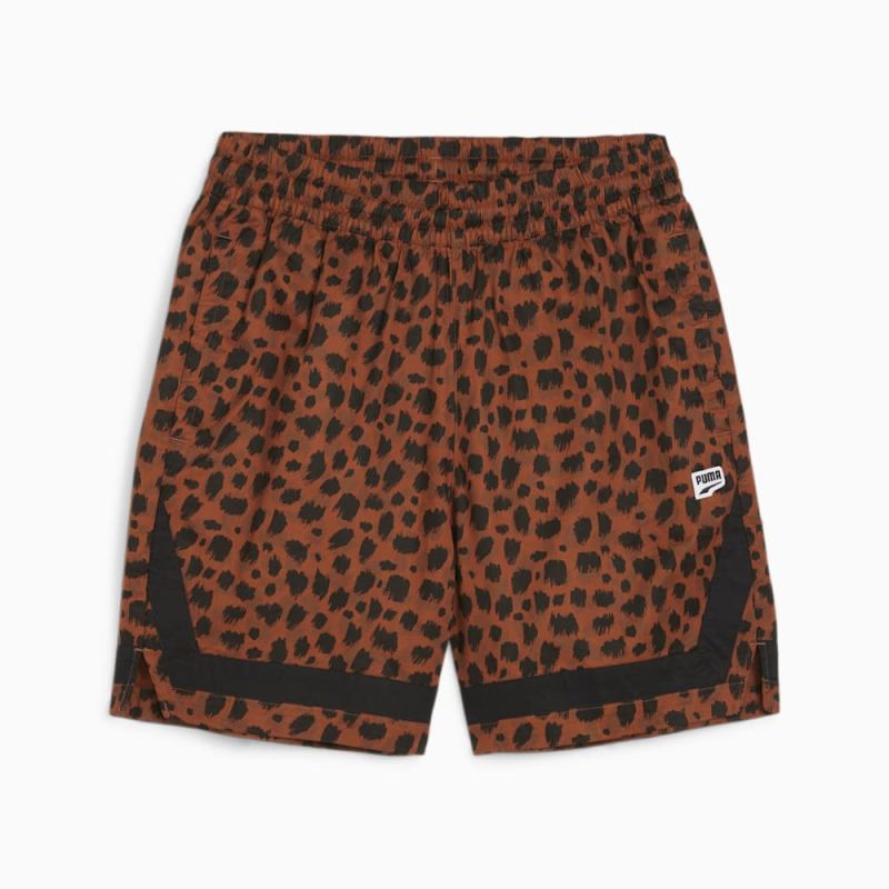 Puma | Men's DOWNTOWN Kitten Print Shorts - Teak-AOP