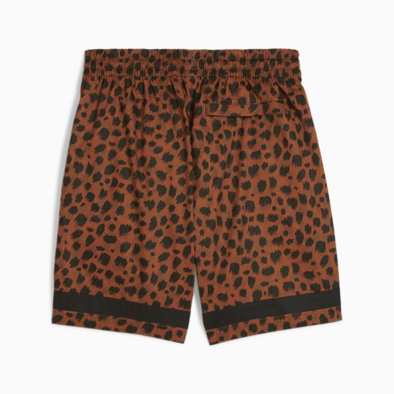 Puma | Men's DOWNTOWN Kitten Print Shorts - Teak-AOP