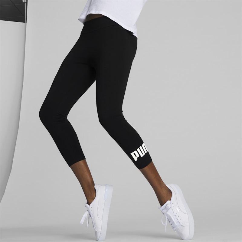 Puma | Women's Essentials 3/4 Logo Leggings - Black