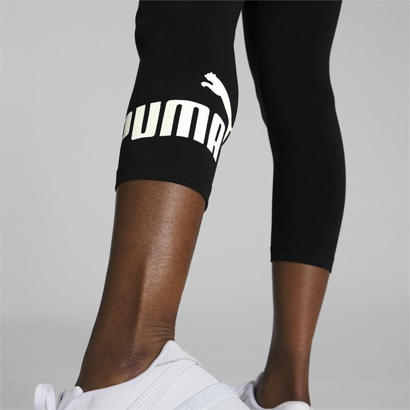 Puma | Women's Essentials 3/4 Logo Leggings - Black