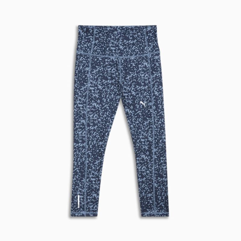 Puma | Women's Train Favorite High-Waist 3/4 Length AOP Leggings - Zen Blue-Club Navy-AOP