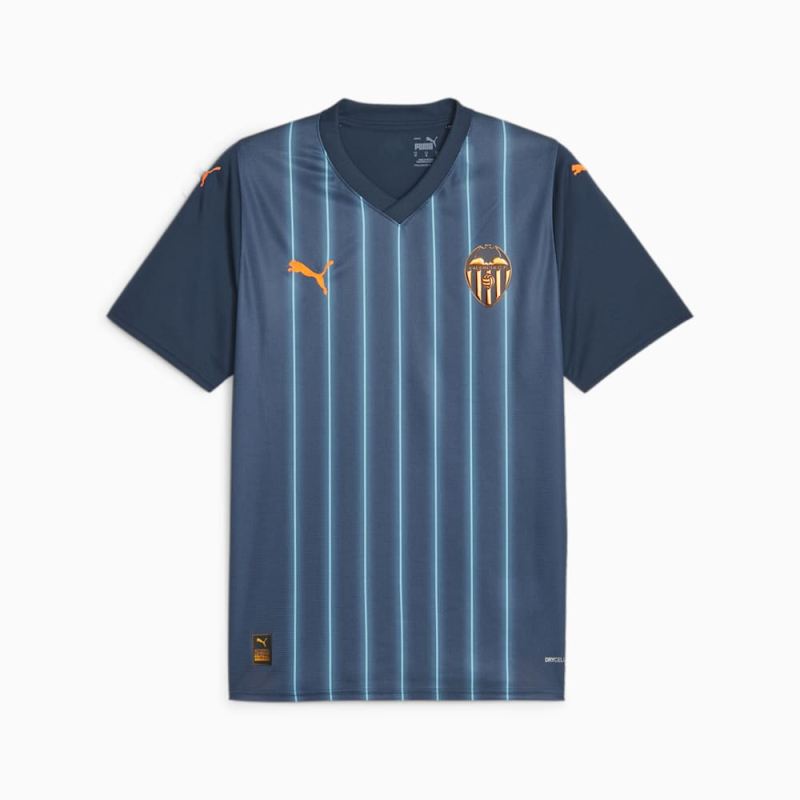 Puma | Men's Valencia C.F. 23/24 Away Jersey - Marine Blue-Ultra Orange