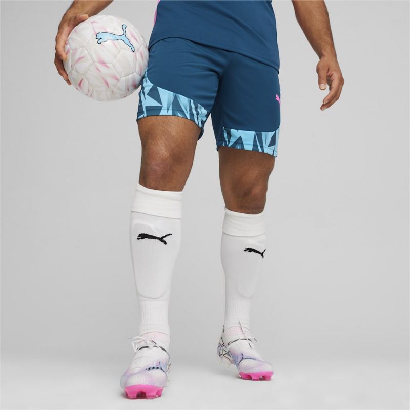 Puma | Men's individualFINAL Soccer Shorts - Ocean Tropic-Bright Aqua - Click Image to Close