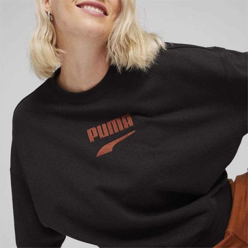 Puma | Women's DOWNTOWN Oversized Crew - Black