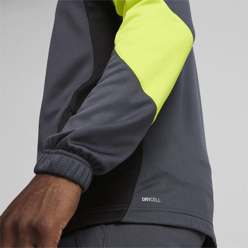 Puma | Men's KING Pro Jacket - Strong Gray-Electric Lime