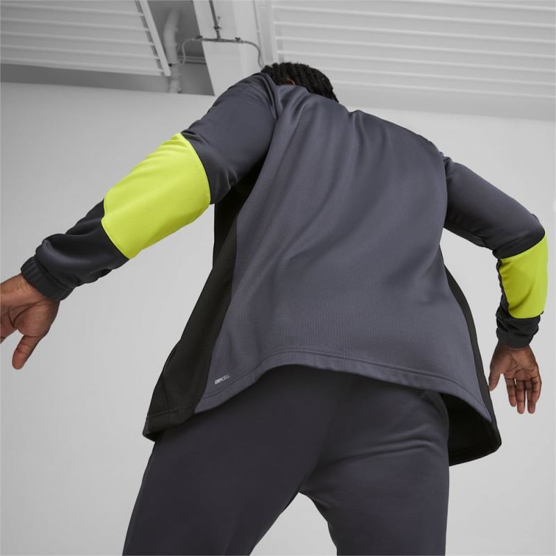 Puma | Men's KING Pro Jacket - Strong Gray-Electric Lime