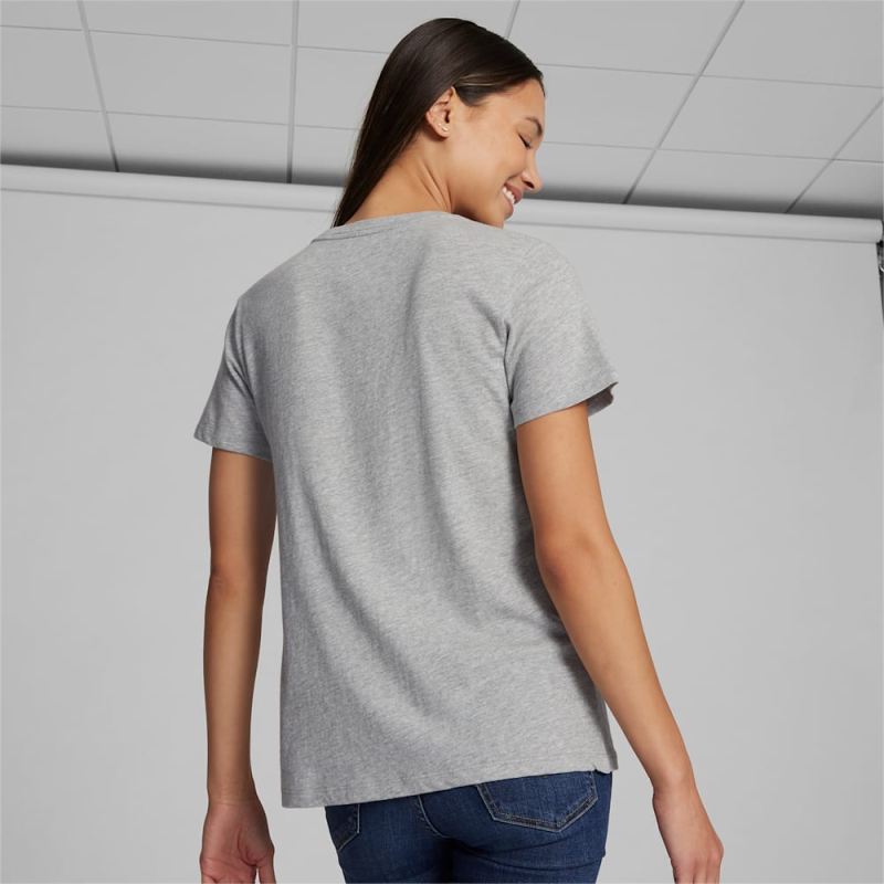 Puma | Women's Iridescent Logo Tee - Light Gray Heather