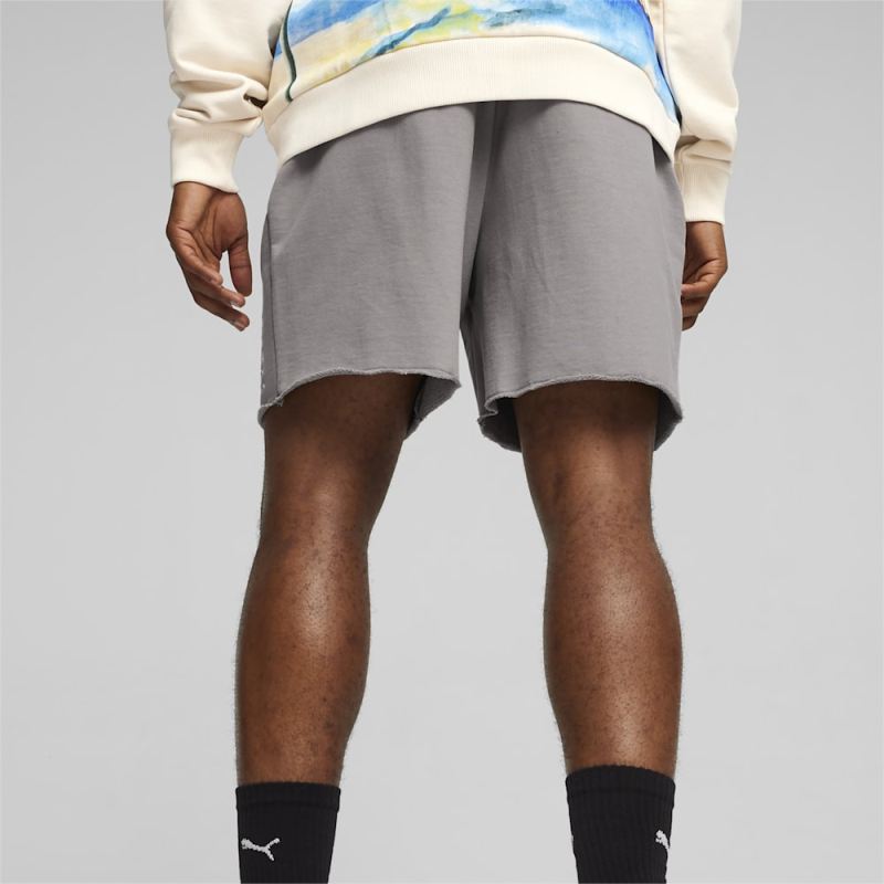 Puma | Men's SHOWTIME Puma | Men's HOOPS Basketball Terry Shorts - Stormy Slate