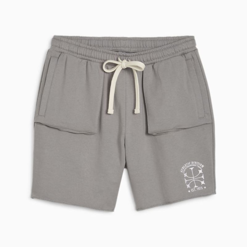 Puma | Men's SHOWTIME Puma | Men's HOOPS Basketball Terry Shorts - Stormy Slate