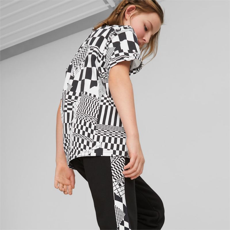 Puma | Girls BMW M Motorsport Big Kids Tee - White-AOP